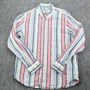 J Crew Shirt Mens Large‎ Colorful Striped Baird McNutt Irish Linen Slim Fit